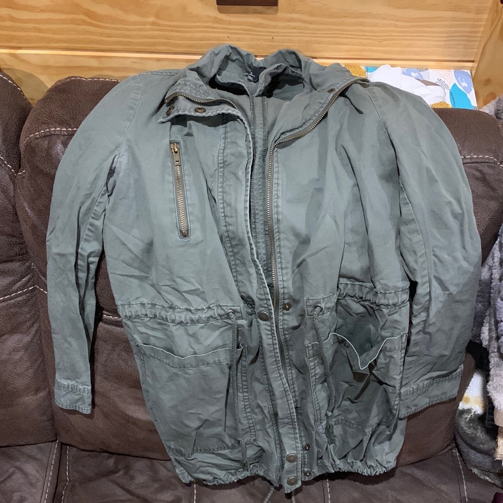 Forever 21 heavy green zipper jacket